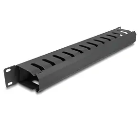 DeLock Kabelmanagement-Panel 19" schwarz / Kabelorganisator / 1 HE / Metall