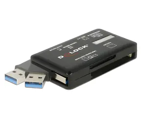 DeLock USB 3.2 Speicherkartenleser 6-in-1 / Kartenleser / 5 Gbit/s / CF, SD, microSD, MS, M2, xD
