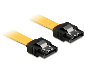 DeLock SATA III gelb / SATA-Kabel / SATA 7-polig MM / 0,1 m / 6 Gbit/s / Metallclips