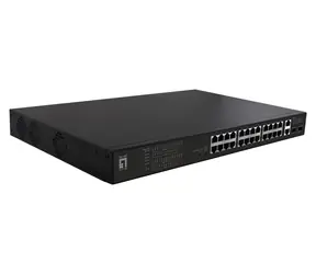 LevelOne FGP-2831 / Switch / 24x FE PoE+ / 2x GE / 2x SFP / 390W / 19" / Unmanaged
