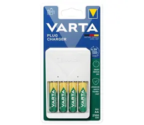 Varta Steckerladegerät weiß / Akkuladegerät / 4X AA 2100 mAh / NiMH