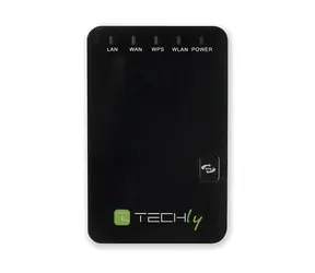 Techly 301078 / WLAN-N Mini-Router / 802.11n / 2,4 GHz / 300 Mbit/s / 1x WAN / 1x LAN / 2x Antenne