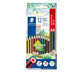 Staedtler Noris Buntstifte / Wachsmalstifte / 12 Farben / sechseckig / WOPEX