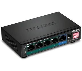 Trendnet TPE-TG51G / Switch / 5- Port Gigabit PoE+ / 60 W / 10 Gbit/s / Metallgehäuse