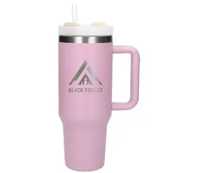 Extralink Schwarzwald Puderrosa / Thermosbecher / 1200 ml / mit Strohhalm