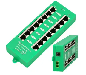 Extralink PoE-Injektor mit 8 Ports / PoE-Injektor / Gigabit / aktiv / 802.3 AF/at / Modus A
