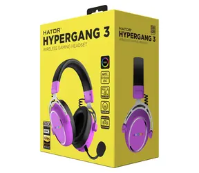 Hator ESH52 Hypergang 3 lila / Kabelloses Gaming-Headset mit Mikrofon / Hi-Res / ANC / Bluetooth 5.4