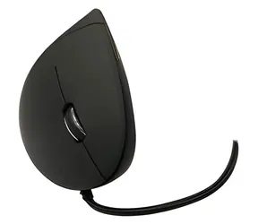 MediaRange Vertikale schwarze ergonomische Maus / USB / nur für Rechtshänder / 2400 DPI