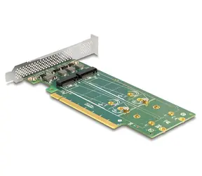 DeLock PCIe x16-Karte / 4X M.2 NVMe SSD / Bifurkation / Low Profile