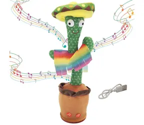 EXTRALINK Tanzender Kaktus mit Sombrero / Musikspielzeug / LED / Wiederholungsfunktion / USB