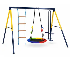 EXTRALINK Schwarzwaldschaukel / Stahlrahmen / Storchennest 100 cm + Leiter / 263x185x185 cm