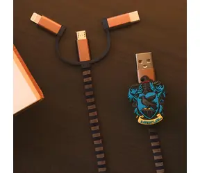 ThumbsUp! Ravenclaw-Braun, Lila / Ladekabel / 3-in-1 / USB-A, Micro-USB, Lightning, USB-C / 1 m