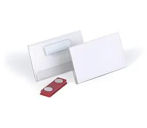 Durable , transparentes Namensschild mit Magnetverschluss / 40 x 75 mm / PVC / 25 Stück