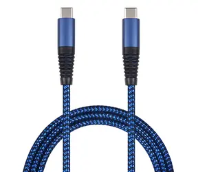 2GO USB-C - USB-C 1 m blau / Daten- und Ladekabel / USB 3.2 Gen 1 / Nylon