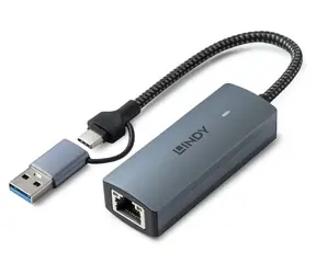 Lindy 43415 USB-C / Netzwerkadapter / USB 3.2 Gen 2 / RJ45 / 5 Gbit/s