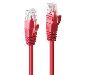 Lindy Patchkabel Cat6 rot / Patchkabel / U/UTP / RJ45-RJ45 / Plug & Play / 0,3 m