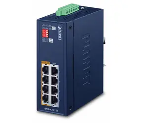 Planet Industrial 4- Port PoE++ Injektor-Hub / PoE-Injektor / 802.3bt / 8x Gigabit RJ-45 / IP30 / DIN-/Wandmontage