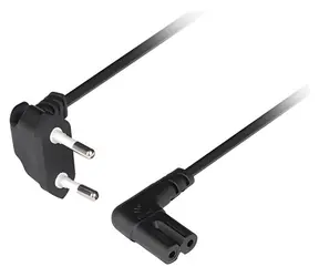 Lanberg CEE7/16 - C7 schwarz / Stromkabel / abgewinkelt / 3 m / VDE