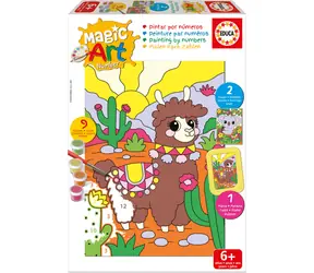 Educa Malen nach Zahlen: Koala und Lama / 2 Bilder 20,5 × 15,5 cm / Set mit Rahmen und Pinsel