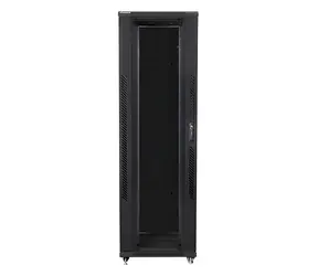 Lanberg FF01-8242-12BL schwarz / Rack-Schrank / 19" / 42 HE / 800 x 1200 mm / Glastür