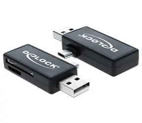 DeLock Speicherkartenleser / Micro-USB OTG / USB 2.0 / SD, microSD, SDHC, SDXC, MMC