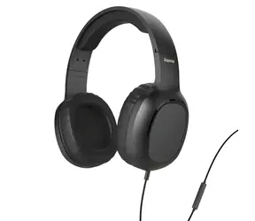 HAMA Fun II schwarz / On-Ear-Kopfhörer mit Mikrofon / 3,5-mm-Klinkenstecker / 1,2 m Kabel