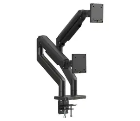 Digitus schwarz / Halterung für zwei Monitore / bis zu 45 Zoll / VESA 75x75, 100x100 / Tragkraft 2 x 20 kg / Federarm