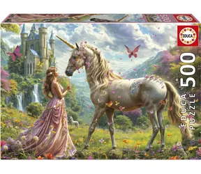 Educa Puzzle Fee, Einhorn und Schmetterlinge / 500 Teile / 48 x 34 cm