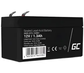 Green Cell AGM41 12V 1,3Ah / Batterie / AGM VRLA / für Alarmanlagen, Kassen und Spielzeug