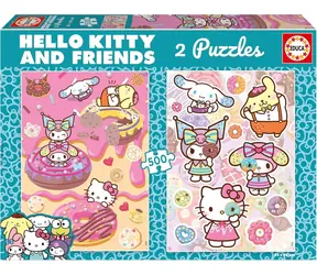 Educa Puzzle Hello Kitty mit Freunden: Donuts / 2x500 Teile