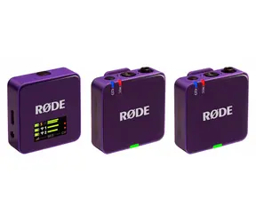 Rode Wireless GO III lila / Drahtloses Mikrofonsystem / 2 Sender, 1 Empfänger / 32-Bit-Gleitkomma