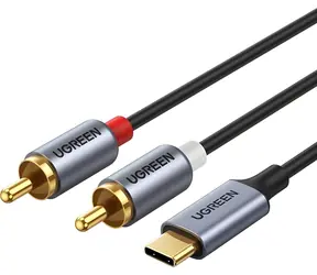 Ugreen USB-C - RCA grau / Audiokabel / Cinch / 1,5 m
