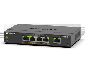 Netgear GS305EPP-100PES / Switch / Managed / 5× Gigabit LAN / 4× PoE+ (802.3at) / Lüfterlos
