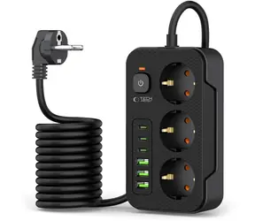 Tech-Protect Verlängerungskabel, 3 Steckdosen, 2 m, schwarz / Verlängerungskabel / 230 V