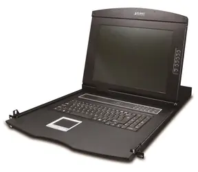 Planet KVM-210-08M / KVM-Konsole / 8 Ports / 17"-LCD-Display / PS/2/USB / 1 HE/19"-Rack / Touchpad
