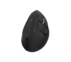 Natec Euphonie Pro schwarz / Vertikale kabellose Maus / 2,4 GHz + Bluetooth / 4000 DPI / 9 Tasten / OLED-Display