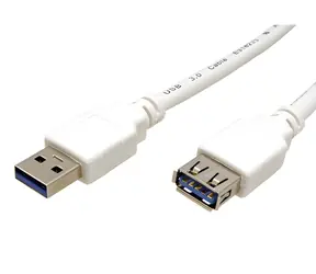 OEM USB 3.0 AA weiß / Verlängerungskabel / 1,8 m / Stecker/Buchse