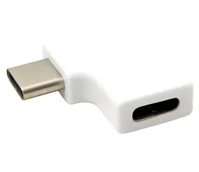 OEM USB-C (M) - USB-C (F) abgewinkelt 90° weiß / Adapter / USB 2.0