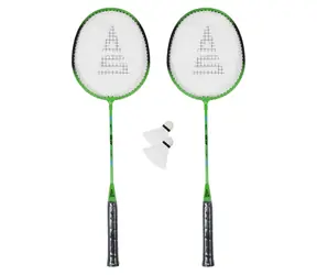 SULOV grün-schwarz / Badminton-Set / 2x Schläger 24 cm / 2x Bälle / Reisetasche