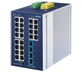 Planet IGS-4215-24T4X / Industrie-Switch / 24x 1Gb RJ-45 / 4X 10Gb SFP+ / IP30 / -40 bis 75 °C / lüfterlos