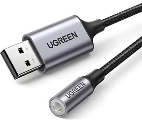 Ugreen 30757 USB-A - 3,5-mm-Klinkenkabel schwarz-silber / Audiokabel