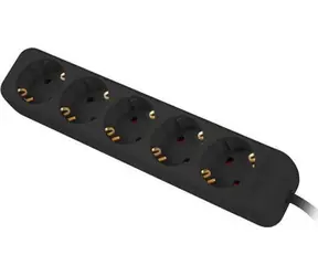 Lanberg schwarz / Verlängerungskabel / 5 Steckdosen / 1,5 m / 230 V / ohne Schalter