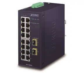 Planet IGS-1820TF / Industrie-Switch / 16x 1Gb RJ-45 / 2x SFP / -40 bis 75°C / lüfterlos