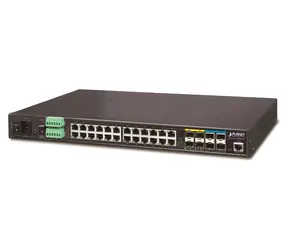 Planet IGS-6325-20T4C4X / Industrieller L3-Switch / 20x 1Gb RJ-45 / 4X 1Gb SFP / 4X 10Gb SFP+ / -40 bis 75°C / IP30