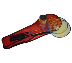 Sportteam BS01 / Badminton-Set / 2 Schläger / 3 Federbälle