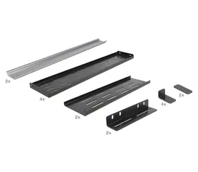 DeLock DIN-Schienenhalterung 42632 schwarz / DIN-Schienenhalterung / 19" / 4 HE / Metall