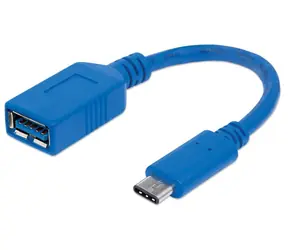 Manhattan USB-C - USB-A blau / Kabel / USB 3.2 Gen 1 / 5 Gbit/s / 0,15 m
