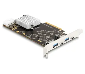 DeLock PCI Express x8 / USB-Controller / PCIe 3.0 / 2x USB-C 3.2 Gen 2x2 / 2x USB-A 3.2 Gen 1