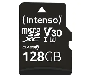 INTENSO UHS-I Professional 128 GB schwarz / microSDXC-Speicherkarte / Klasse 10 / UHS-I / Lesegeschwindigkeit 90 MB/s / inkl. SD-Adapter