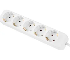 Lanberg 5x Schuko weiß / Verlängerungskabel / 230 V / 5 Steckdosen / 1,5 m